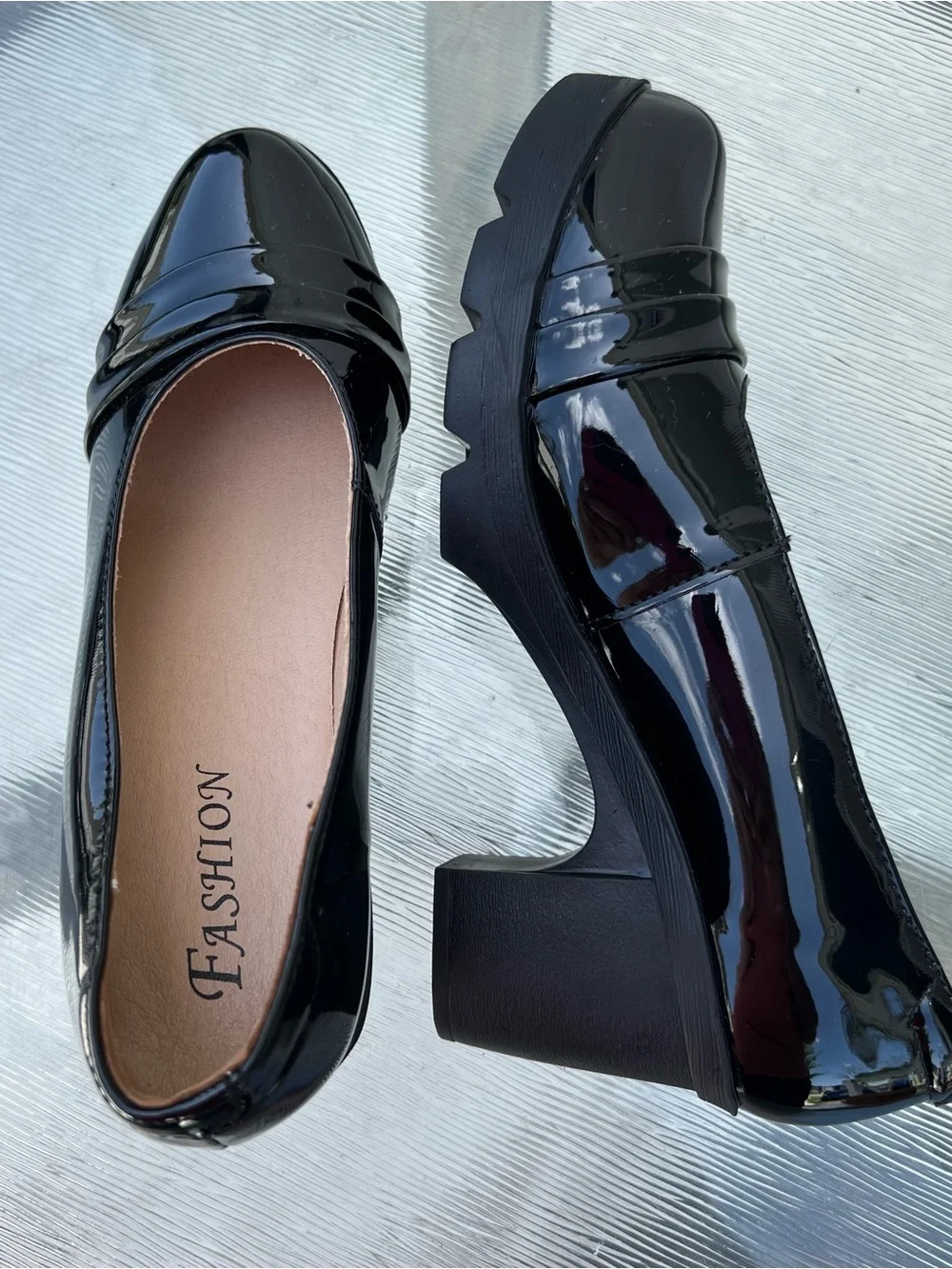 Black Patent Leather Women's Platform
